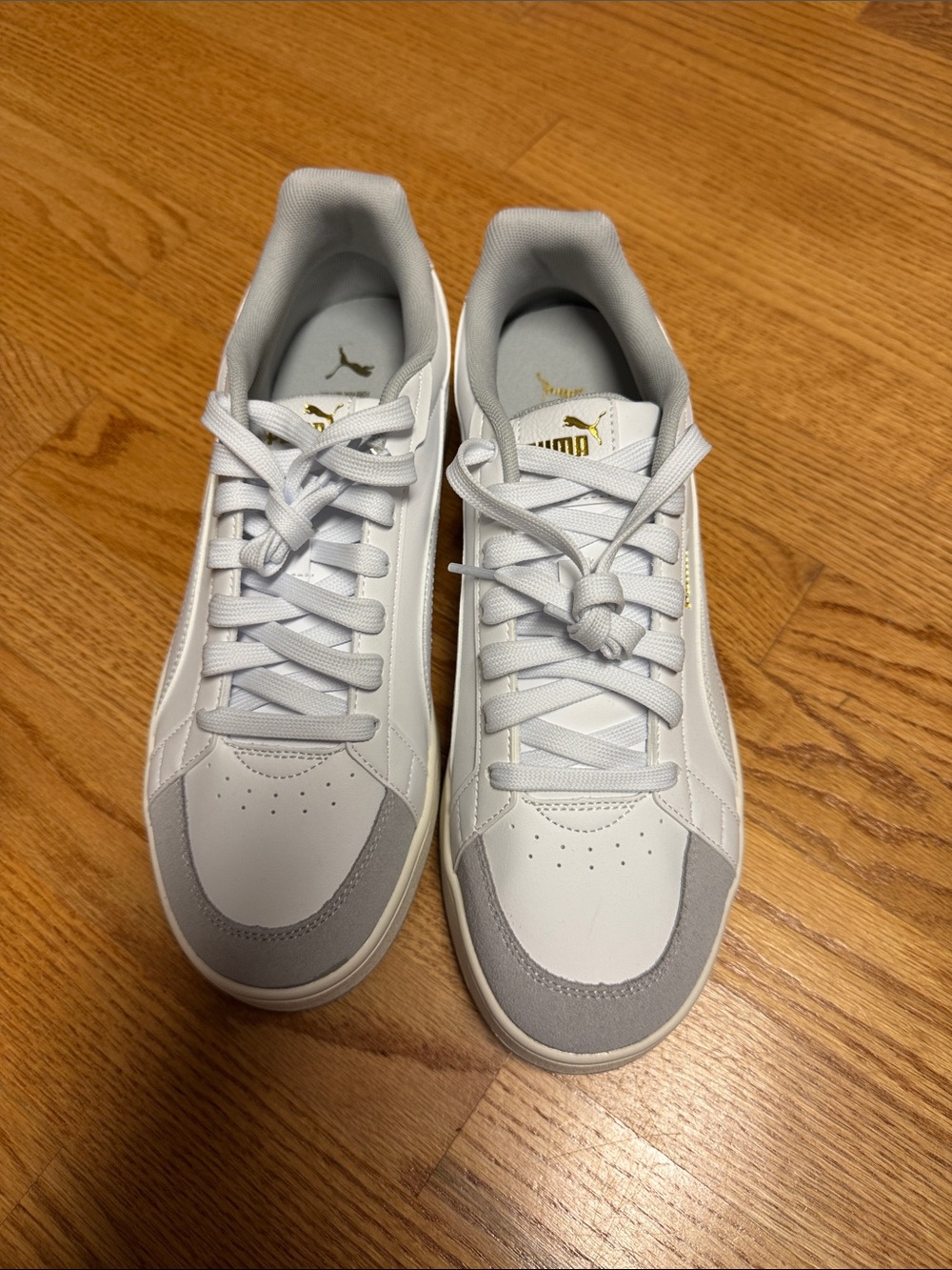 Puma Men’s White Sneakers with Light Gray Accents